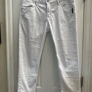 Silver Jeans White Ankle Cropped Denim